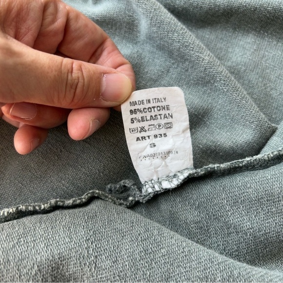 Keysha Washed Cotton Open Front  Hooded Jersey Sweatshirt Made in Italy - Picture 10 of 15